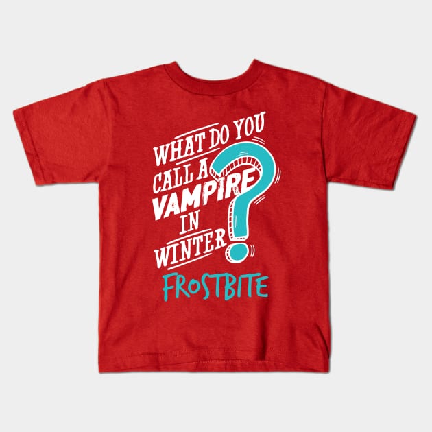 Vampire in Winter - Frostbite Kids T-Shirt by jslbdesigns